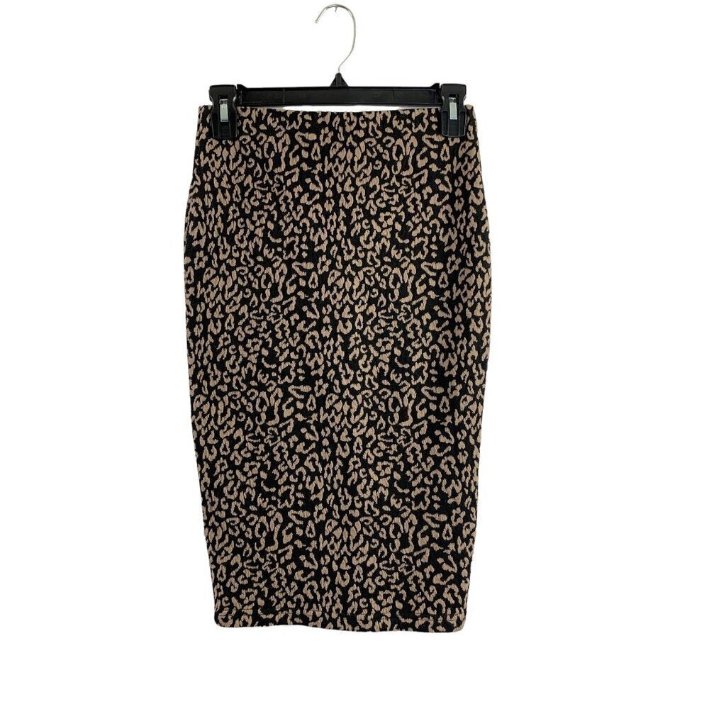 Forever 21 Women's Tan & Black Animal Print Skirt